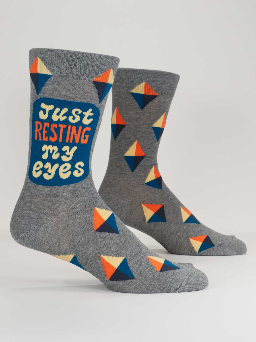 Just Resting My Eyes | Men's Crew Socks | Blue Q