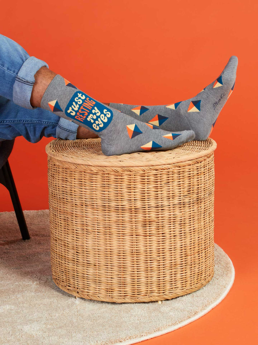 Just Resting My Eyes | Men's Crew Socks | Blue Q