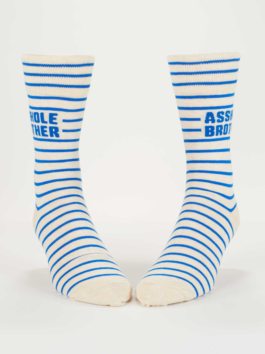 A*shole Brother | Men's Crew Socks | Blue Q