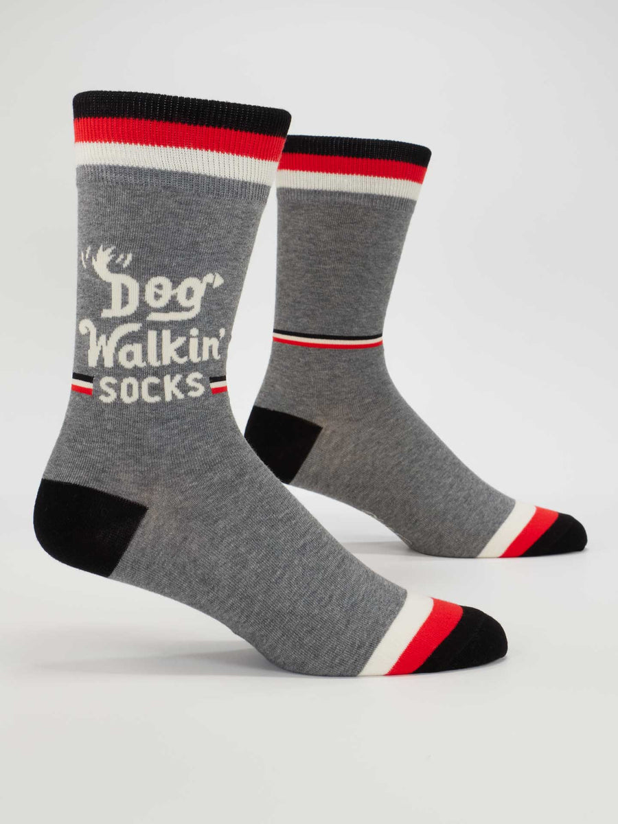 Dog Walkin' | Men's Crew Socks | Blue Q