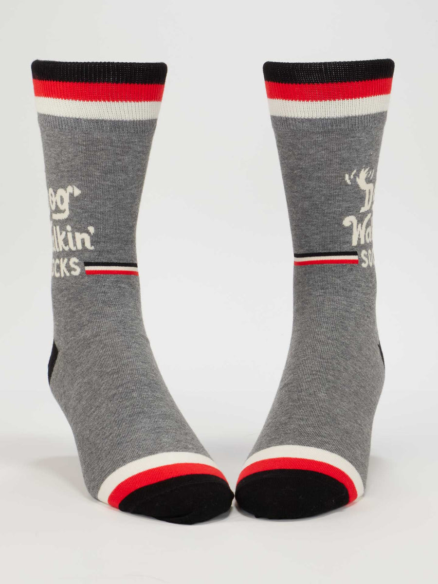 Dog Walkin' | Men's Crew Socks | Blue Q