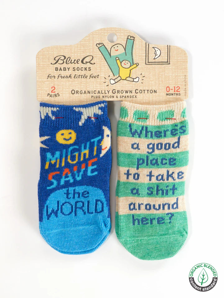 Might Save The World/ Where's A Good Place To Take A Sh*t Around Here? | Baby Socks | Blue Q