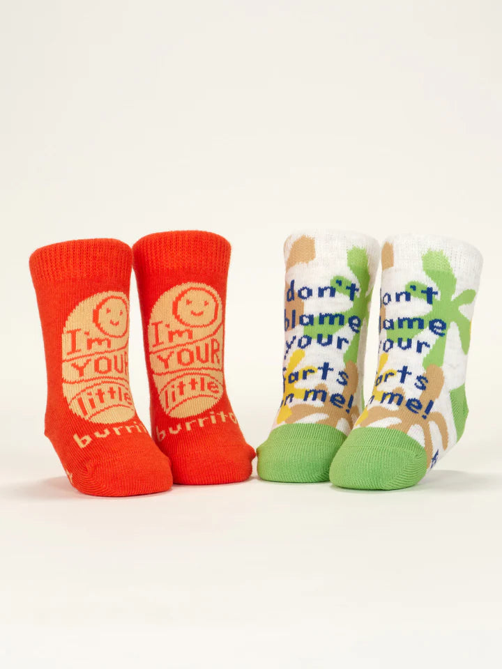 I'm Your Little Burrito/ Don't Blame Your Farts On Me | Baby Socks | Blue Q