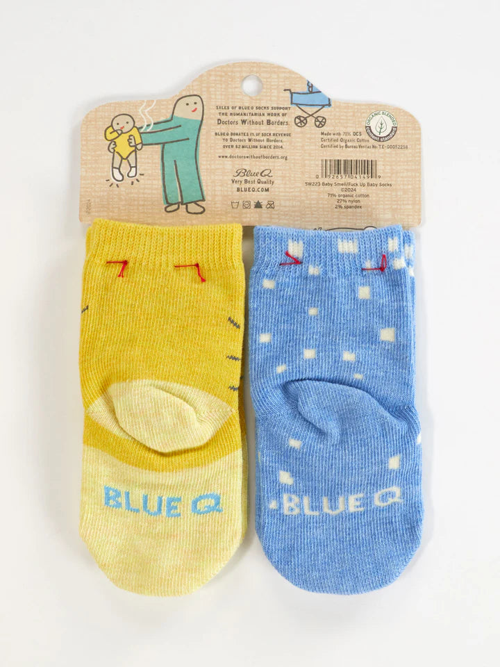 I've Got That New Baby Smell/ Try Not To F*ck Me Up | Baby Socks | Blue Q