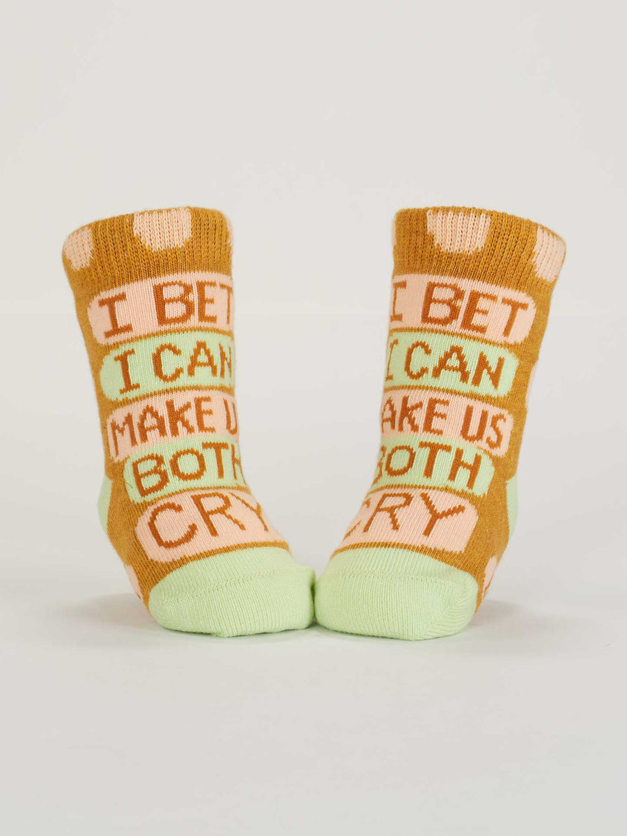 Certified Cuddle Bug/ I Bet I Can Make Us Both Cry | Baby Socks | Blue Q