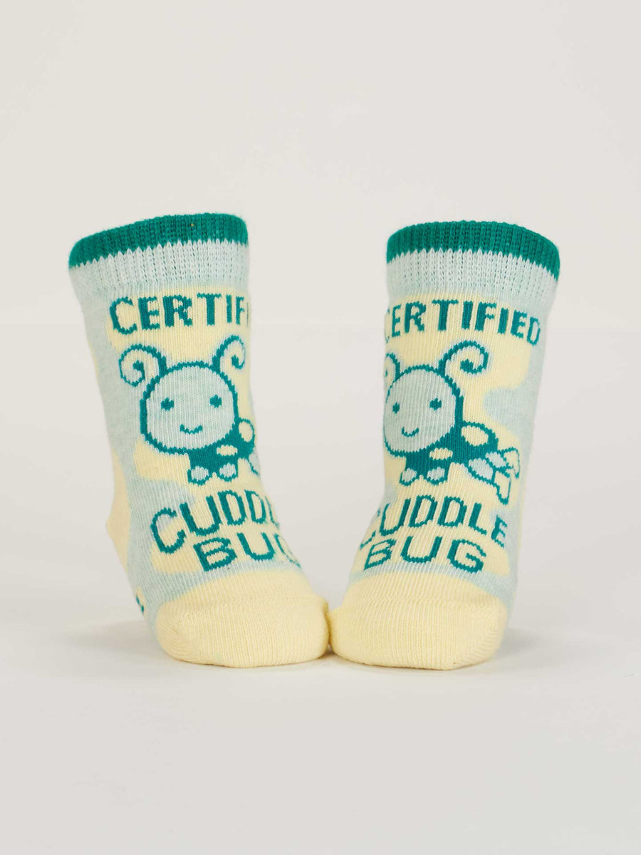 Certified Cuddle Bug/ I Bet I Can Make Us Both Cry | Baby Socks | Blue Q