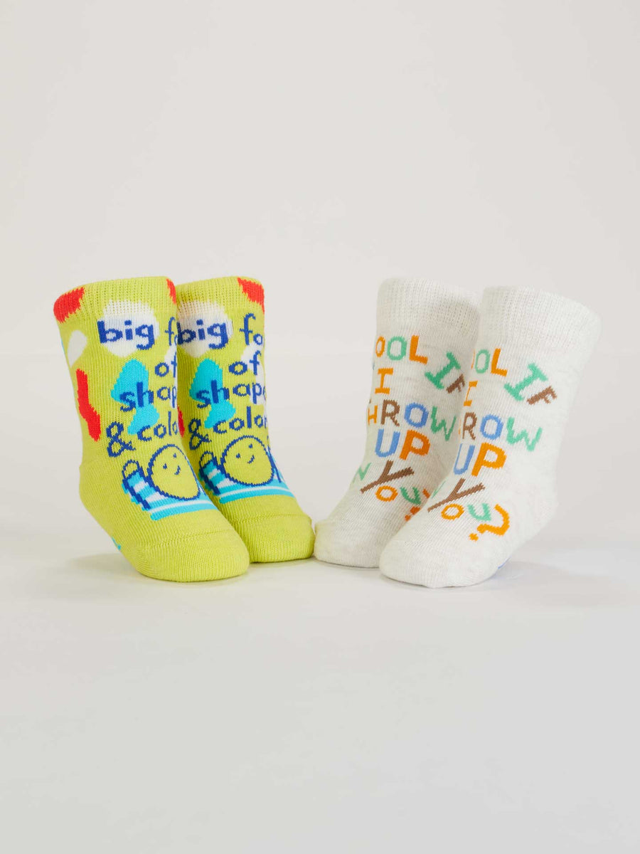 Big Fan Of Shapes & Colours/ Cool If I Throw Up On You? | Baby Socks | Blue Q