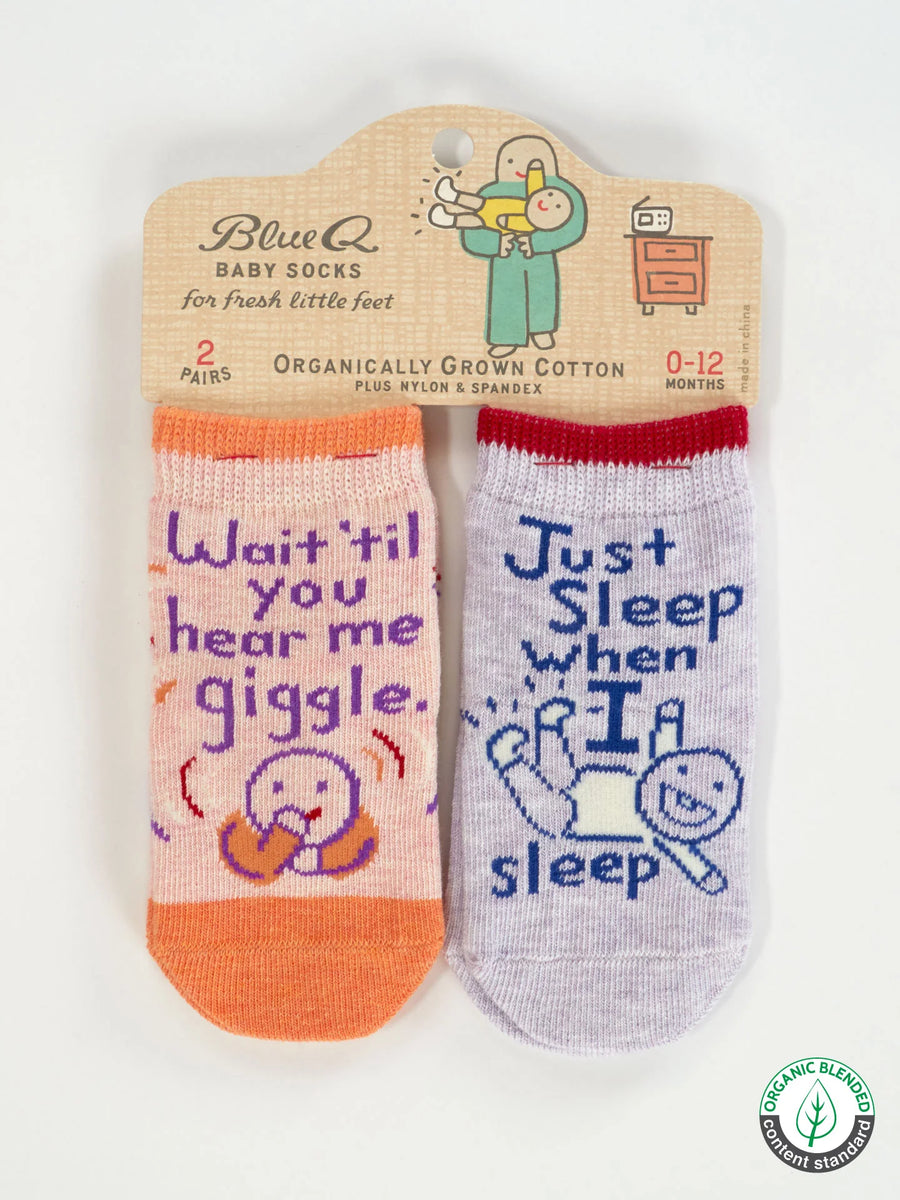 Wait 'Till You Hear Me Giggle/ Just Sleep When I Sleep | Baby Socks | Blue Q