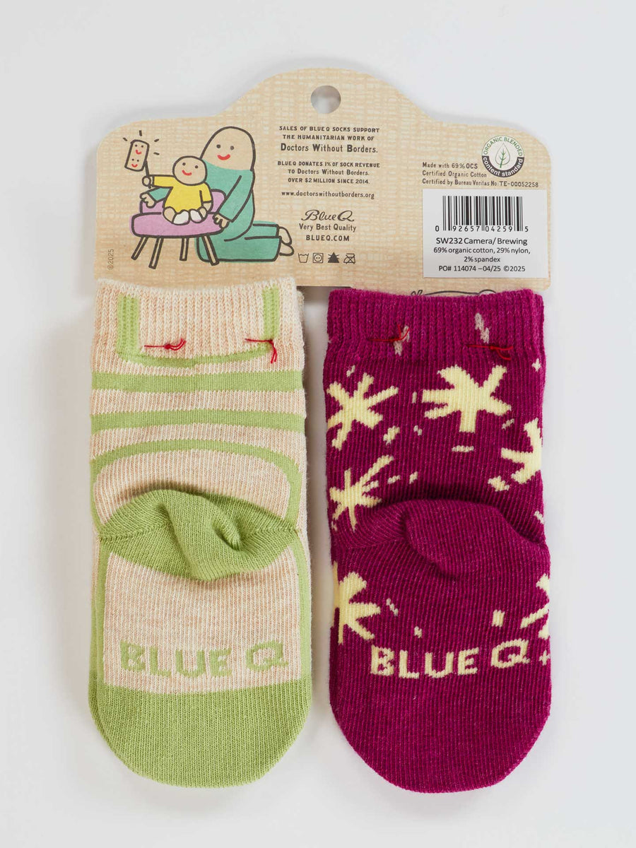 The Camera Loves Me/ I Got One Brewing | Baby Socks | Blue Q