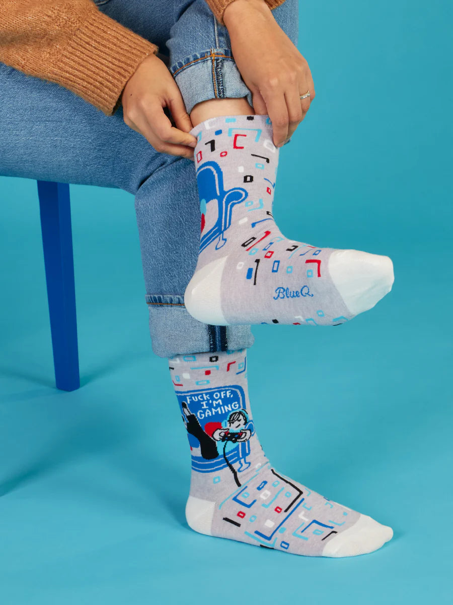 F*ck Off, I'm Gaming | Women's Crew Socks | Blue Q