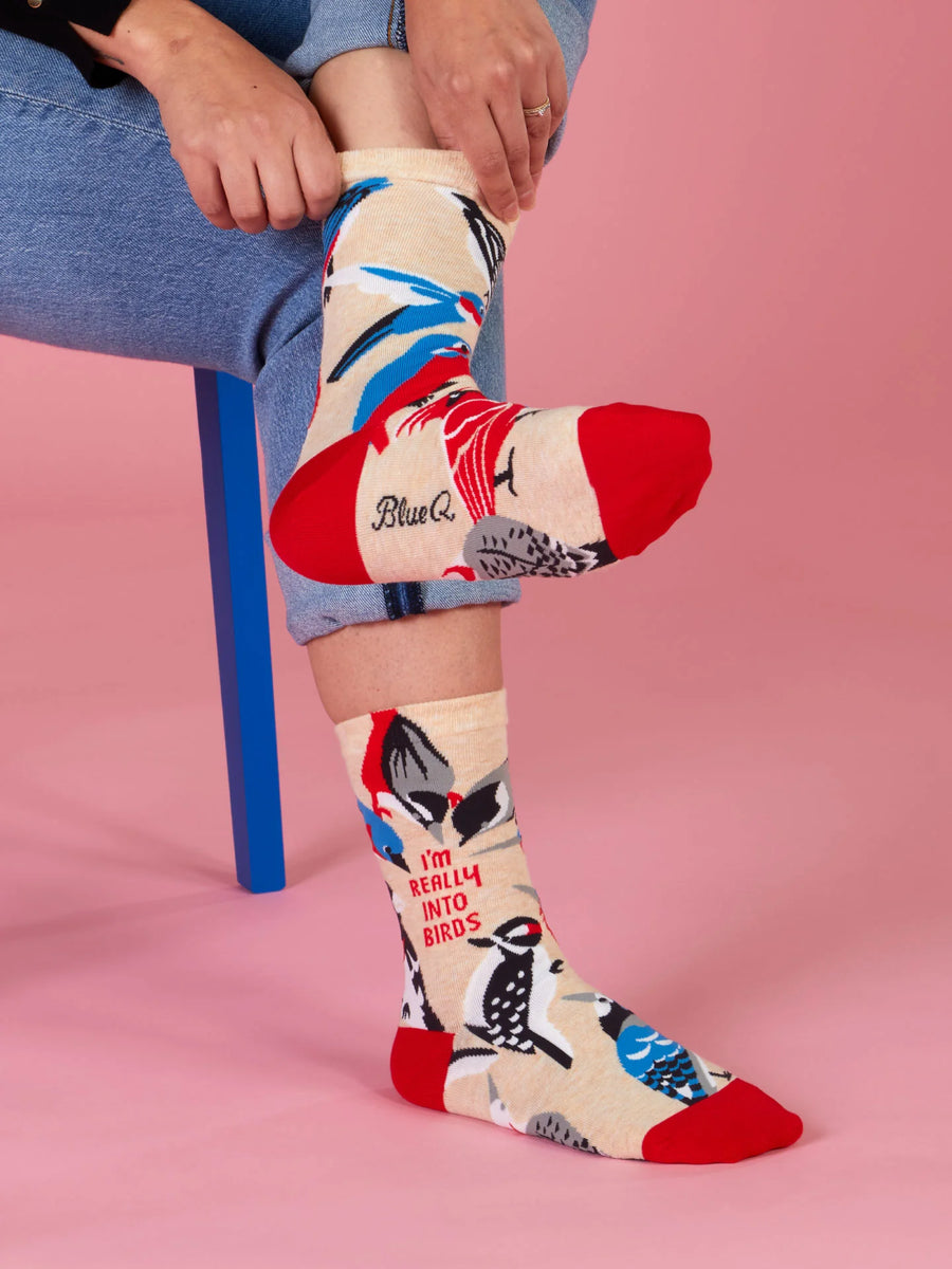 I'm Really Into Birds | Women's Crew Socks | Blue Q
