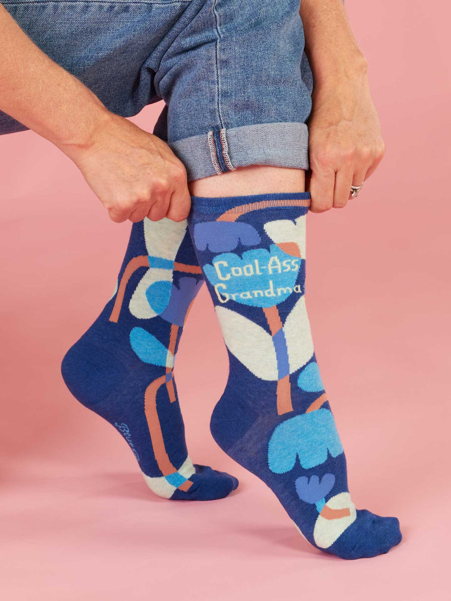 Cool-Ass Grandma | Women's Crew Socks | Blue Q