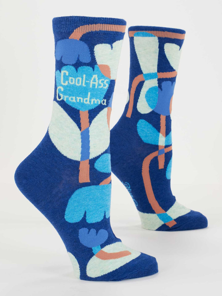Cool-Ass Grandma | Women's Crew Socks | Blue Q