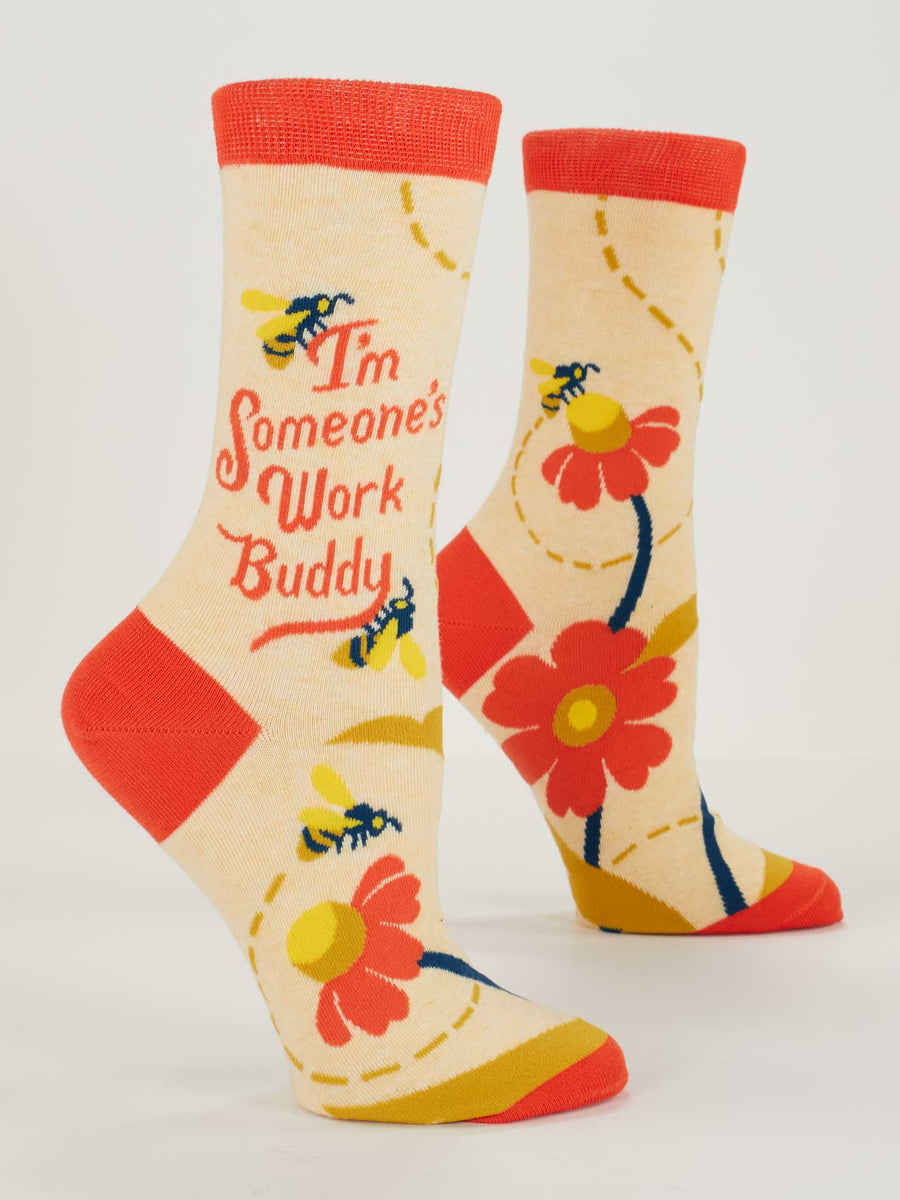 I'm Someone's Work Buddy | Women's Crew Socks | Blue Q