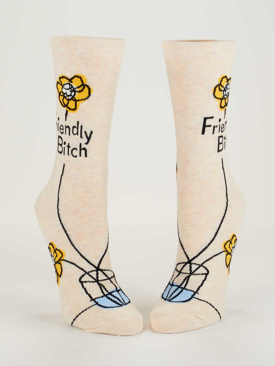 Friendly B*tch | Women's Crew Socks | Blue Q