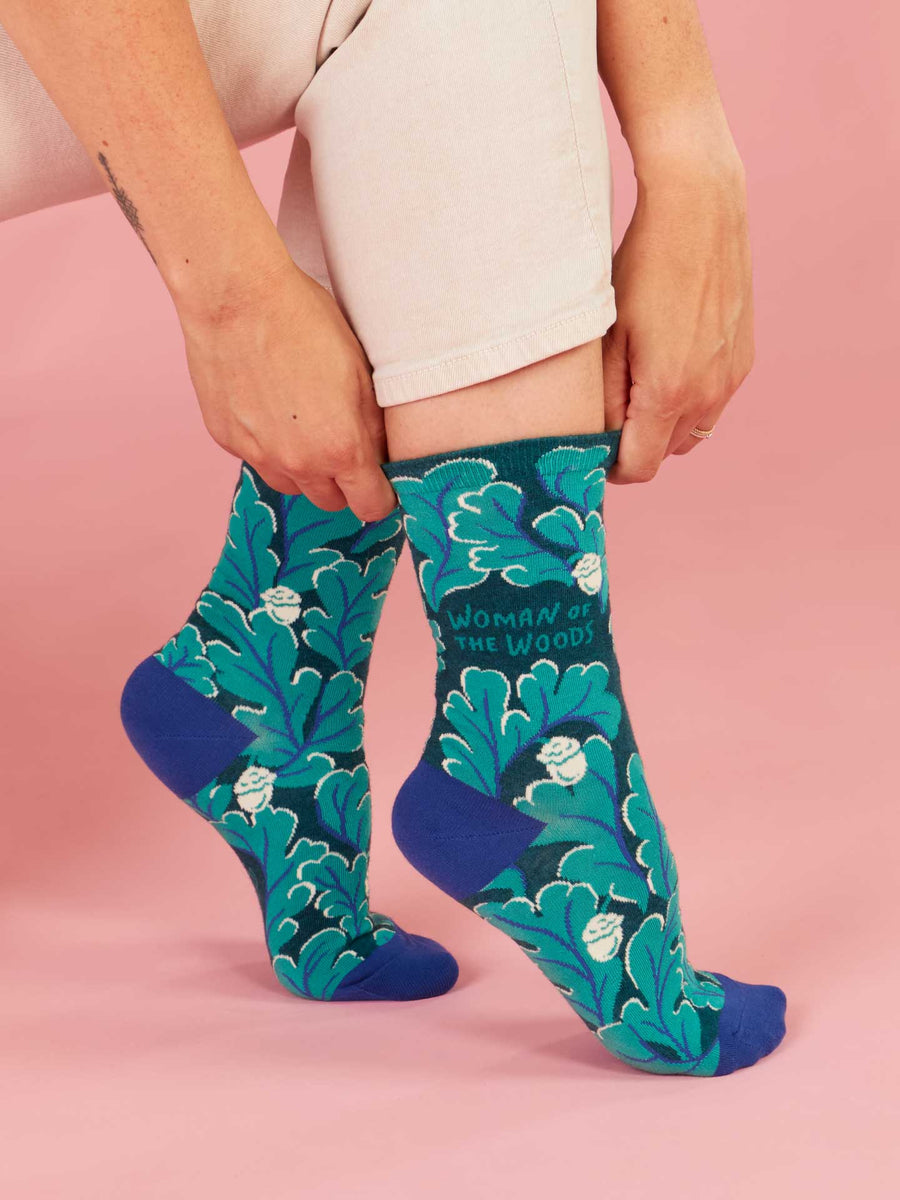 Woman Of The Woods | Women's Crew Socks | Blue Q