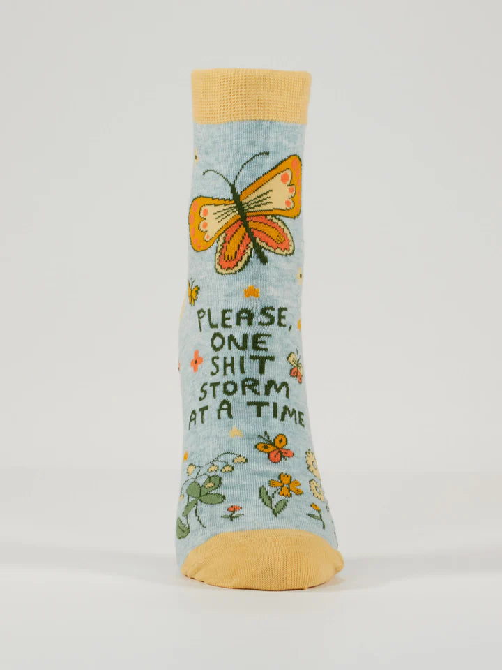 Please, One Sh*tstorm At A Time | Women's Ankle Socks | Blue Q