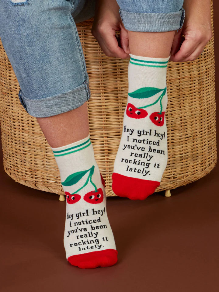 Hey Girl Hey! I Noticed You've Been Really Rocking It Lately. | Women's Ankle Socks | Blue Q