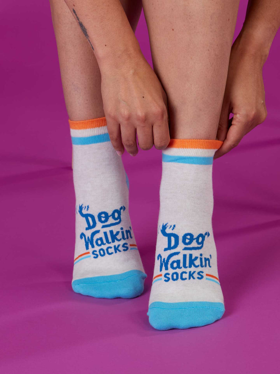Dog Walkin' Socks | Women's Ankle Socks | Blue Q