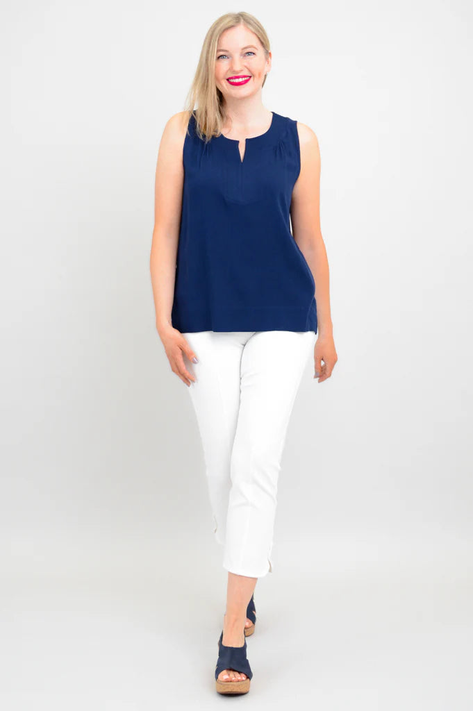 Scarlette | Linen Bamboo Tank | Indigo