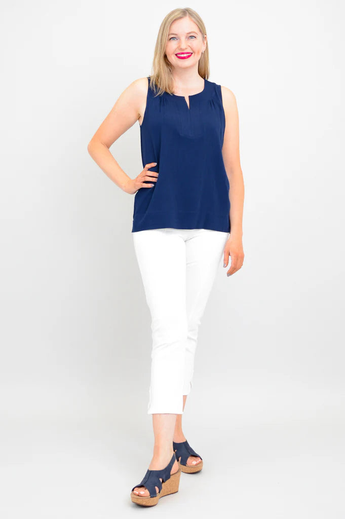 Scarlette | Linen Bamboo Tank | Indigo