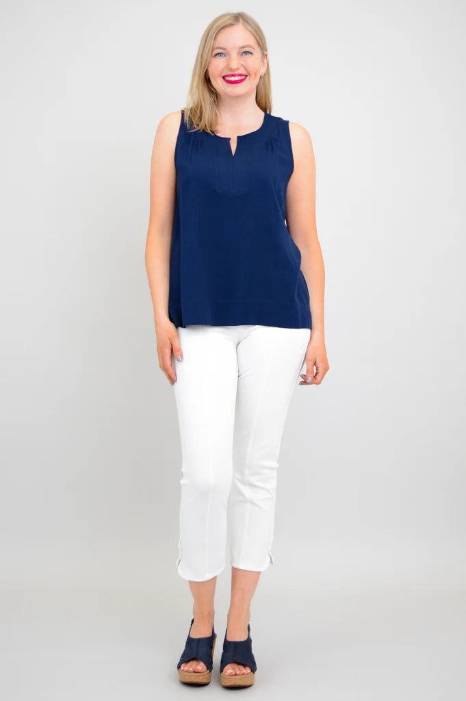Scarlette | Linen Bamboo Tank | Indigo