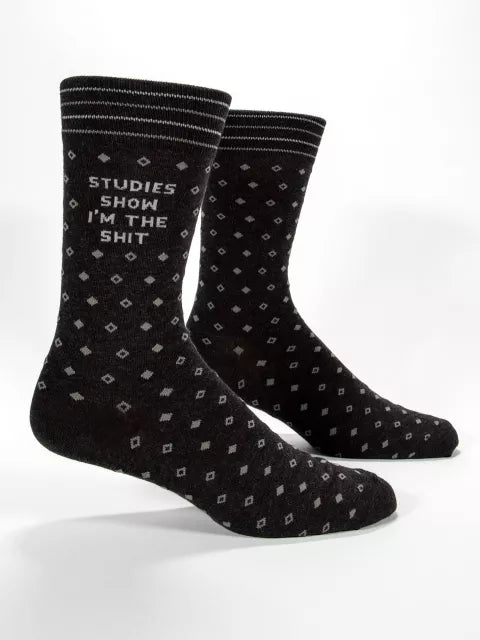 Studies Show I'm The Sh*t | Men's Crew Socks | Blue Q