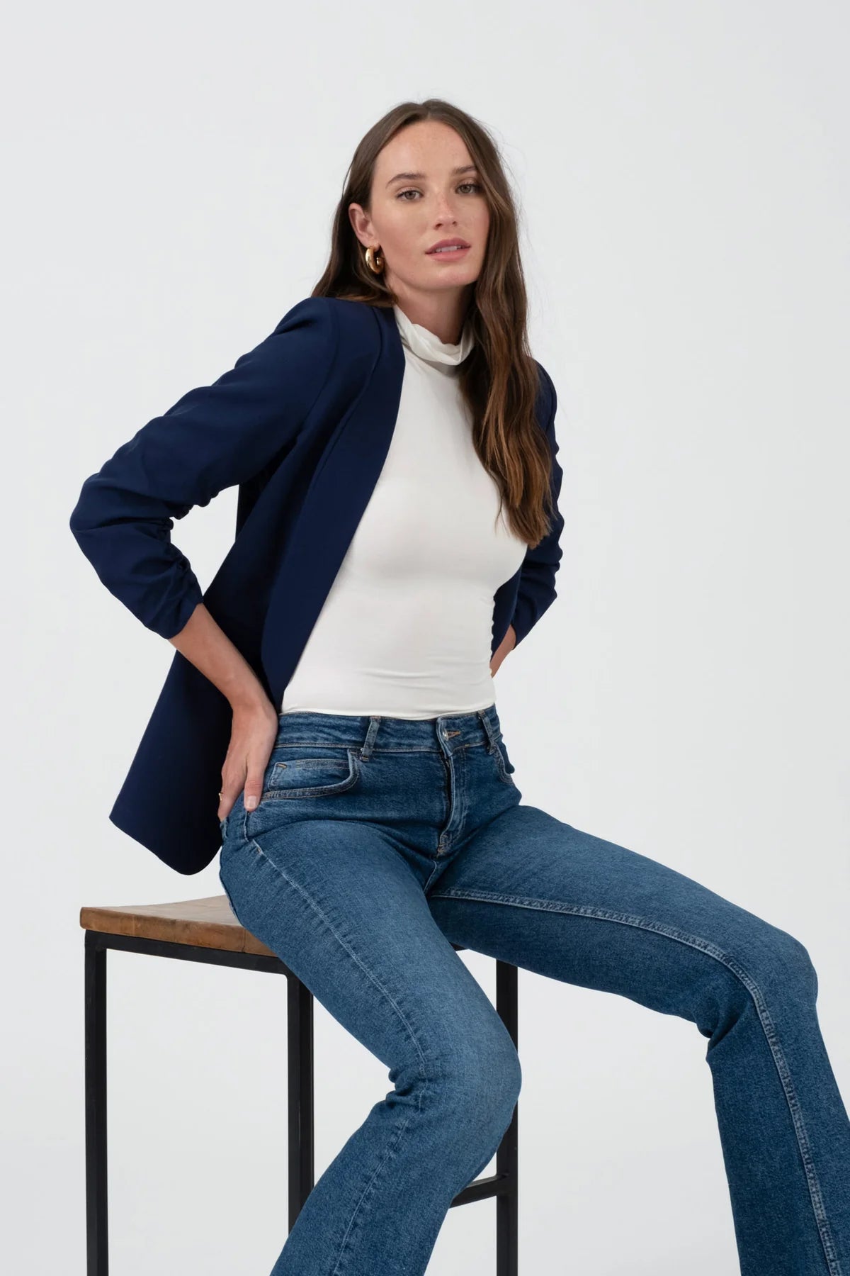 Carter Ruched Sleeve Blazer | Navy *FINAL SALE* (Only Small Left) – 🍋 ...
