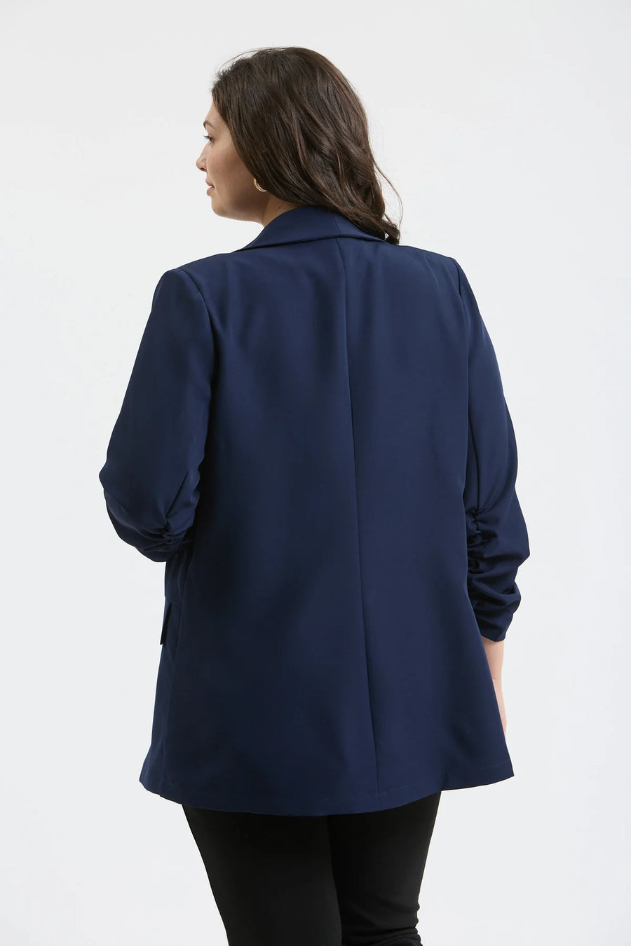 Carter Ruched Sleeve Blazer | Navy