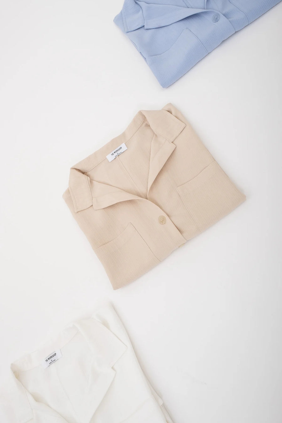 Erin Short Fold Sleeve Button Down Shirt | Light Khaki