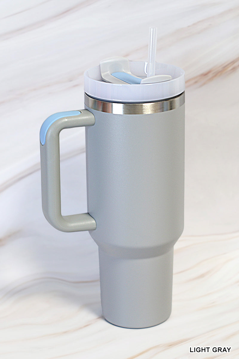 40oz Stainless Steel Quencher Tumbler | Light Gray *FINAL SALE*