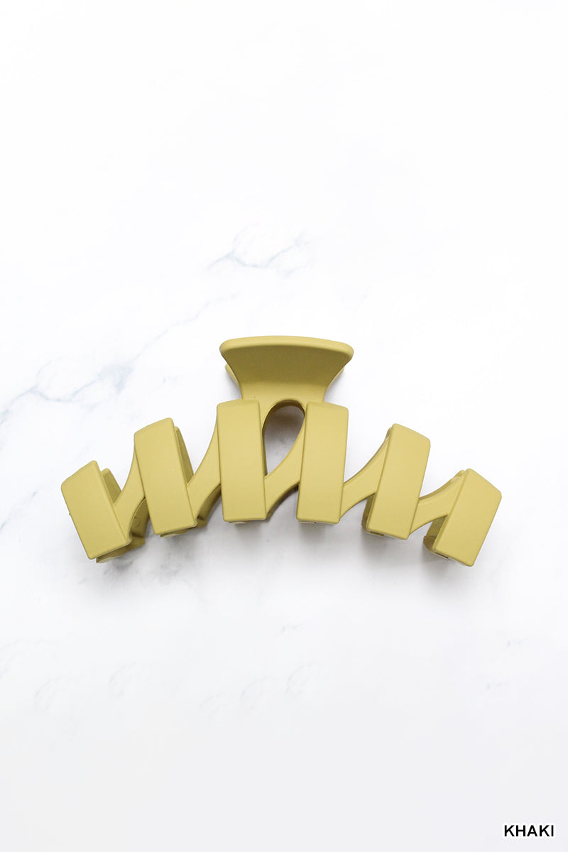 Zig Zag Hair Claw Clip (4.5") | Khaki