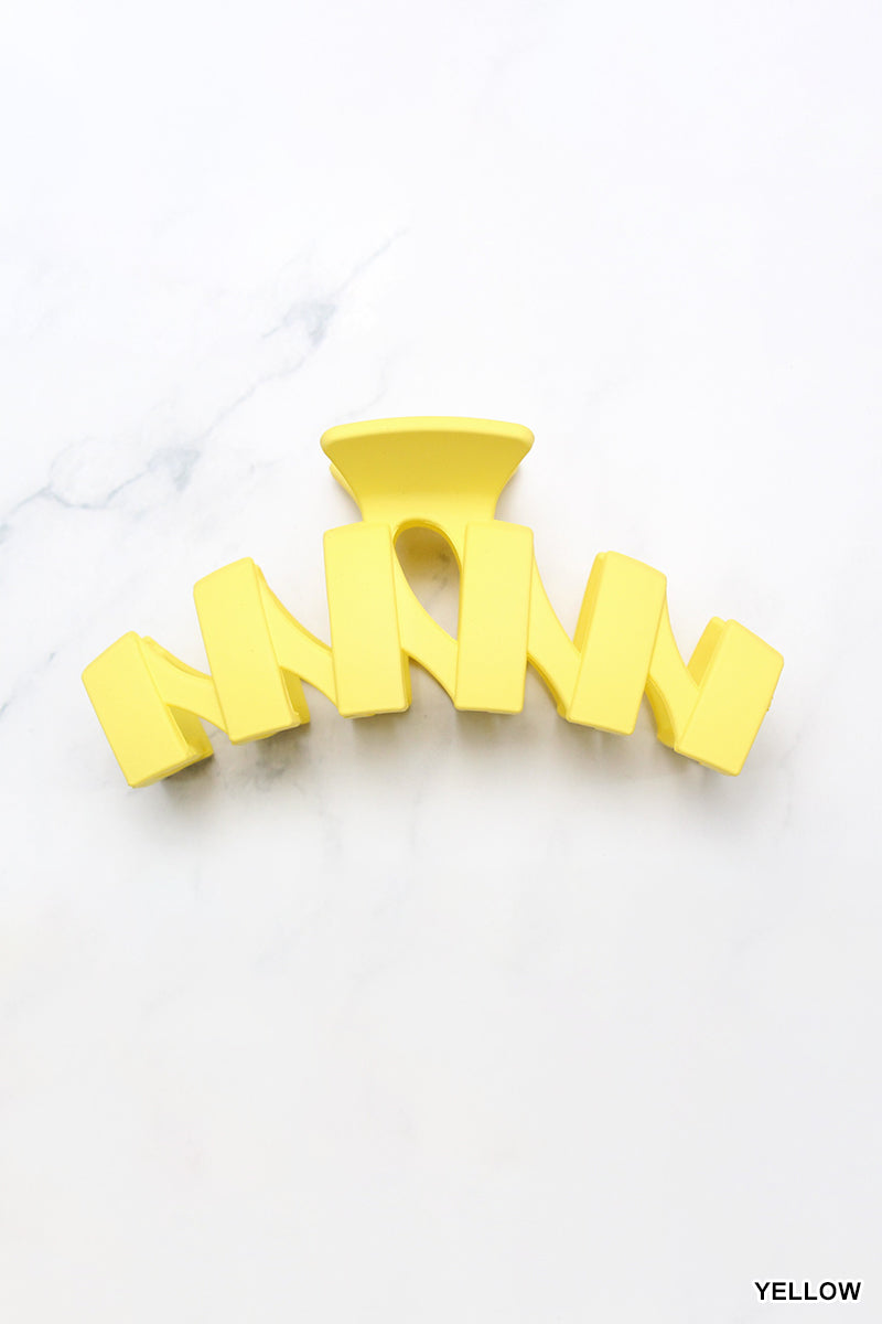 Zig Zag Hair Claw Clip (4.5") | Yellow