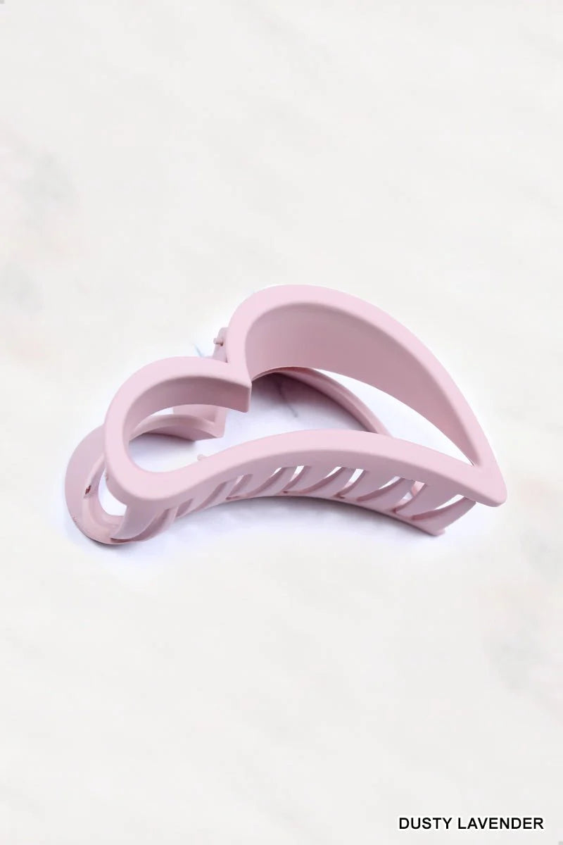 Heart Shape Hair Claw Clips (3.75") | Dusty Lavender