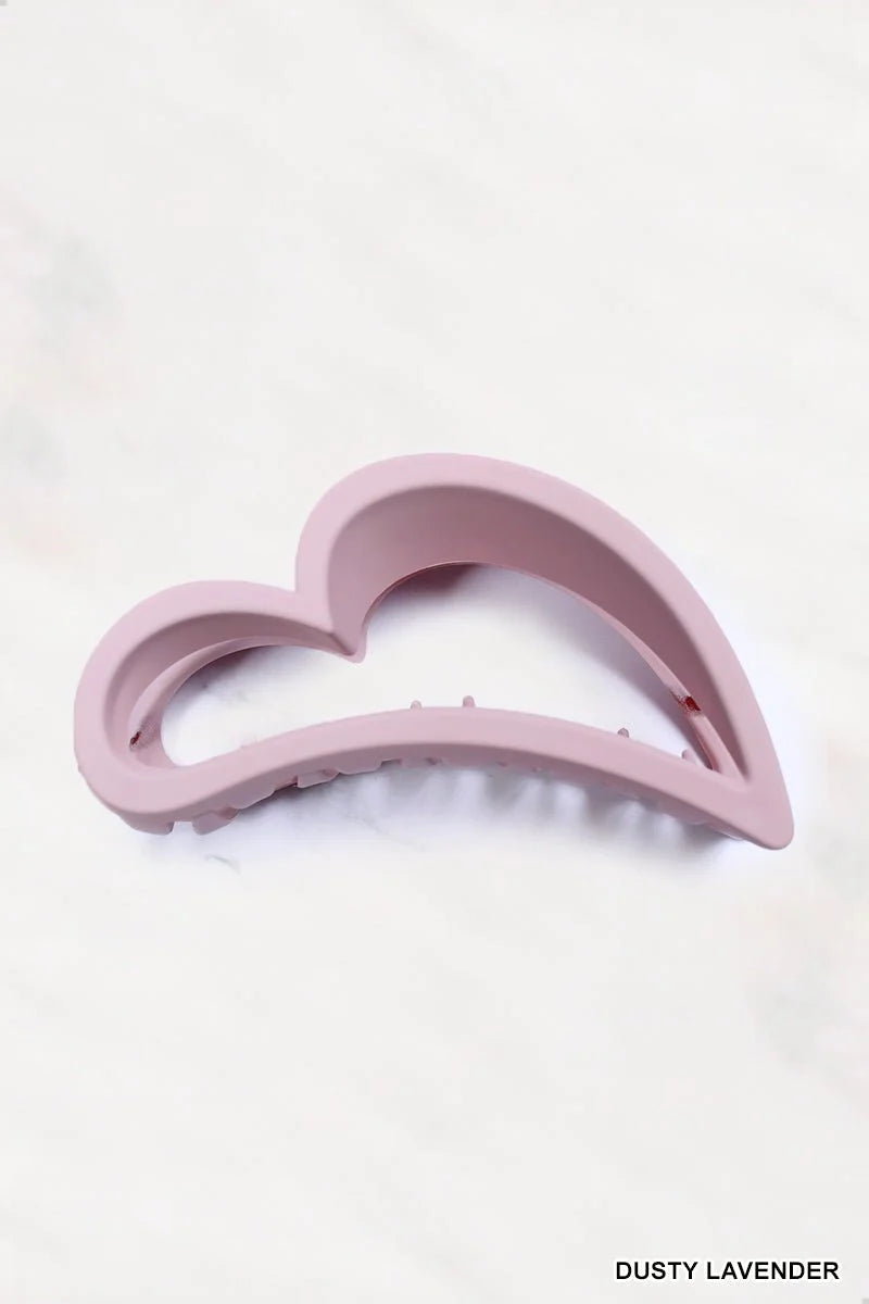 Heart Shape Hair Claw Clips (3.75") | Dusty Lavender