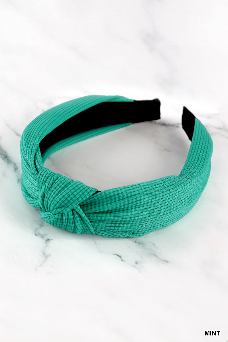 Waffle Knotted Hairband | Mint