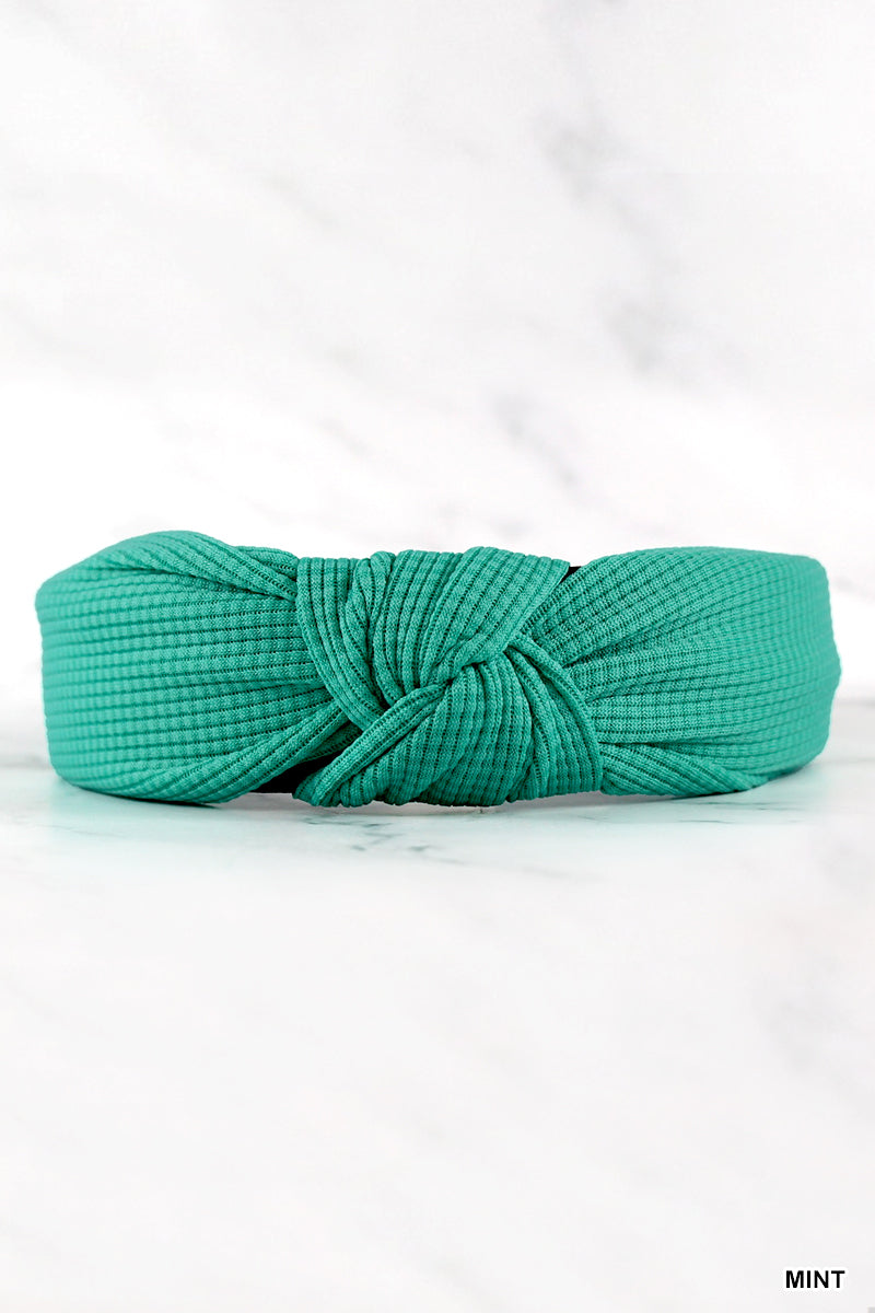 Waffle Knotted Hairband | Mint