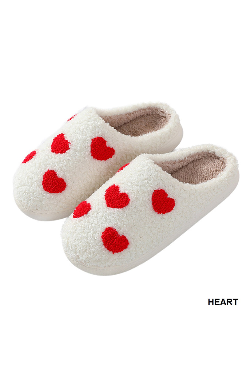 Soft Plush Cozy Slippers | Heart