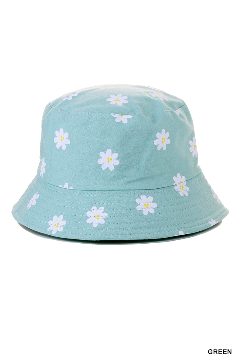 Flower Pattern Bucket Hat | Green