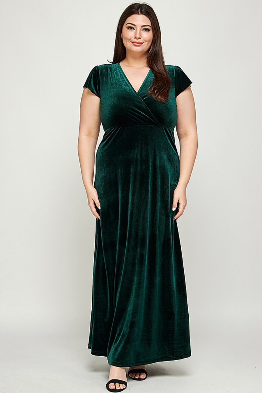 Renée | Velvet Maxi Dress | Forest Green