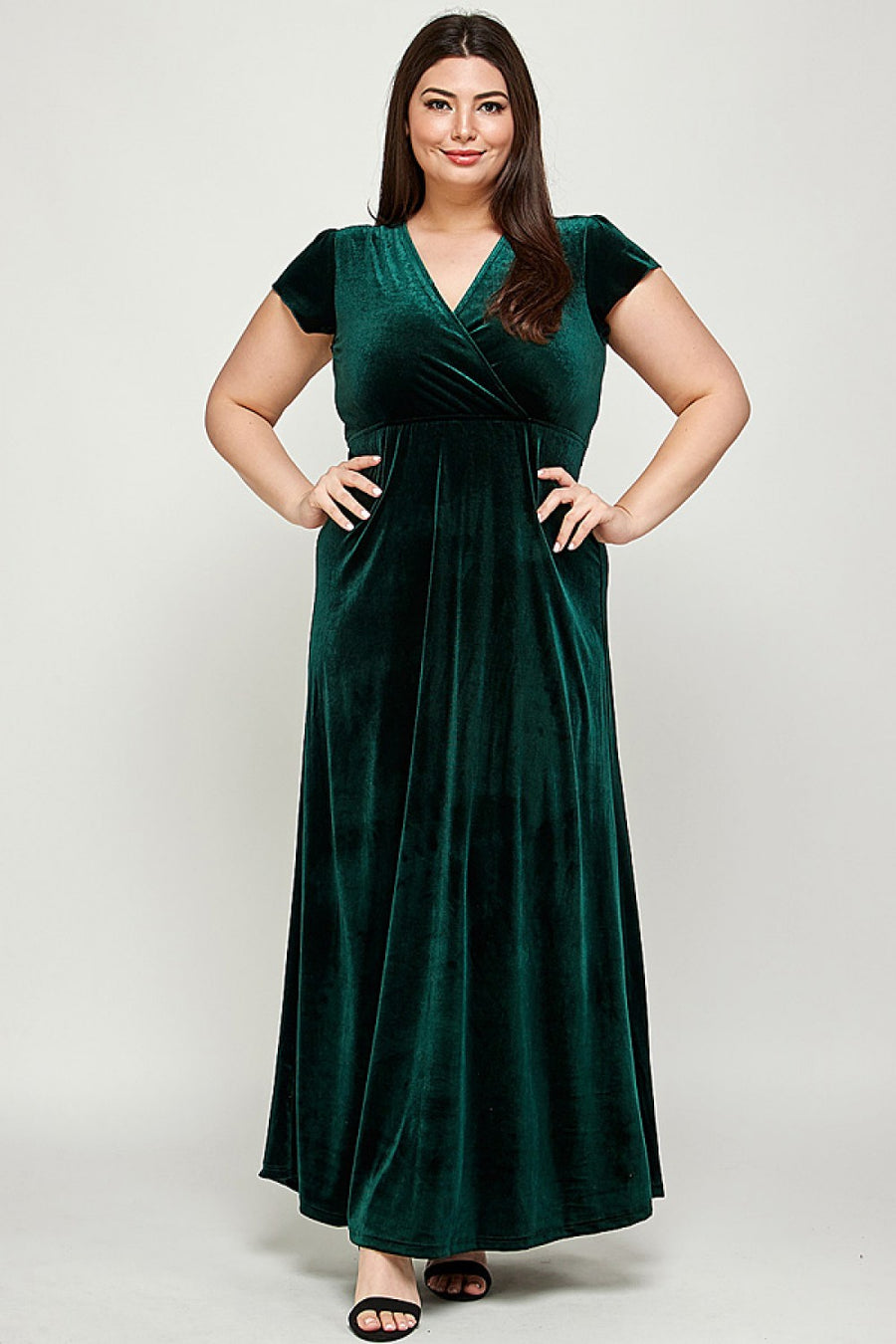 Renée | Velvet Maxi Dress | Forest Green
