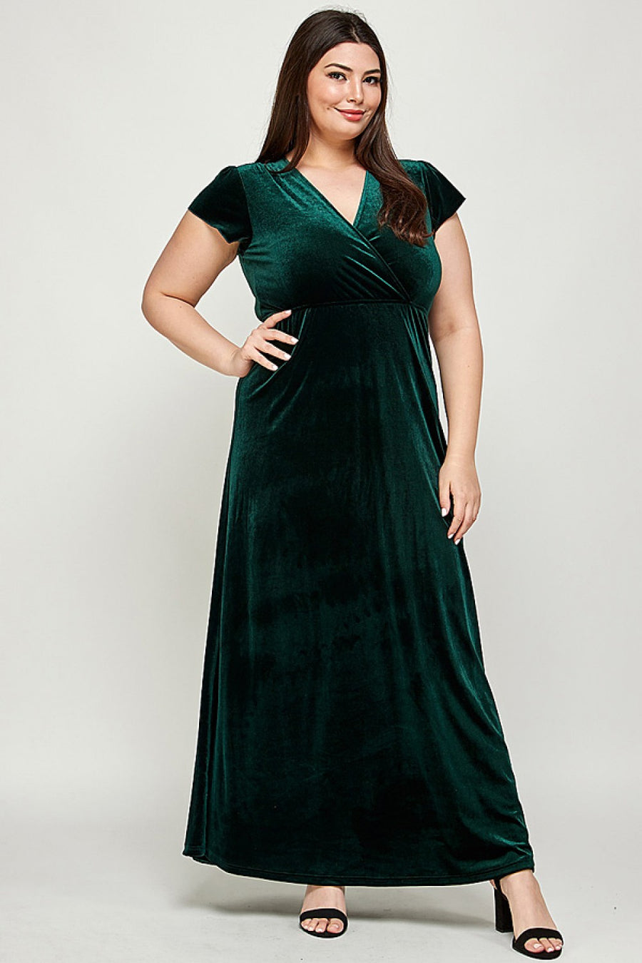 Renée | Velvet Maxi Dress | Forest Green