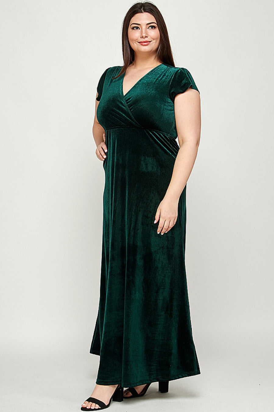 Renée | Velvet Maxi Dress | Forest Green