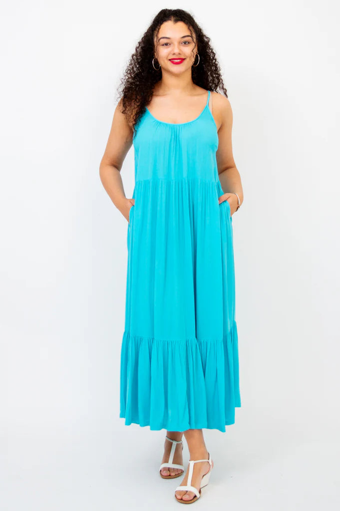 Seabreeze Silhouette Maxi Dress | Turquoise