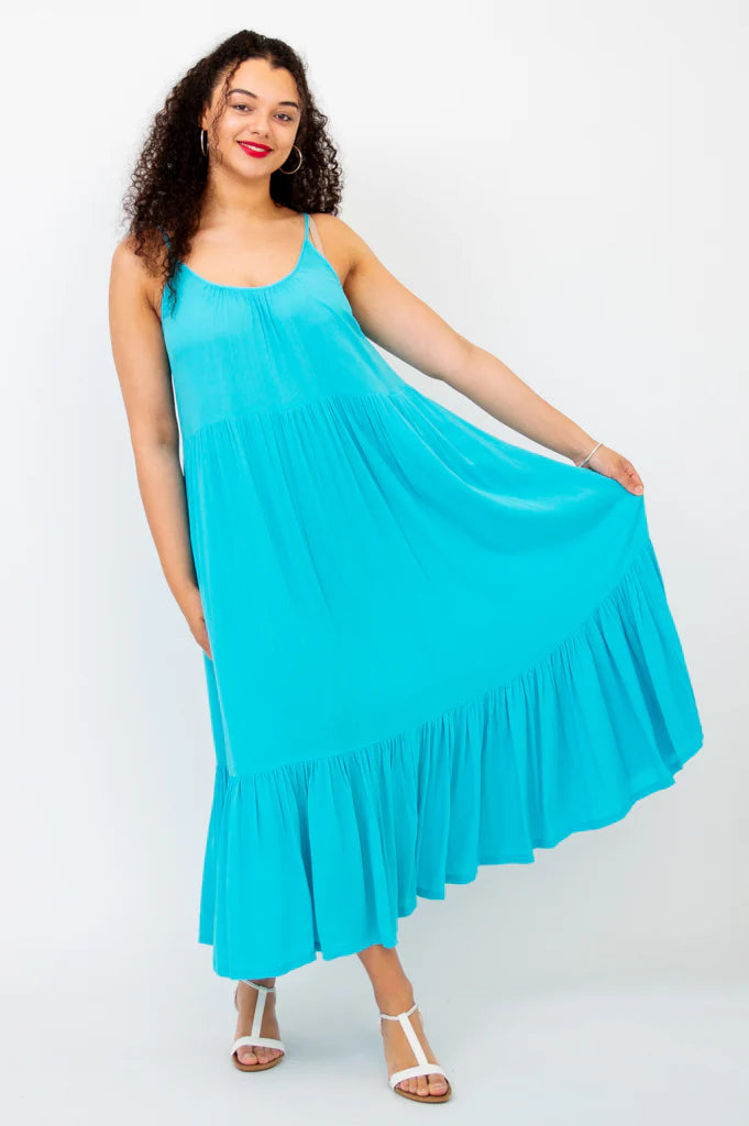 Seabreeze Silhouette Maxi Dress | Turquoise