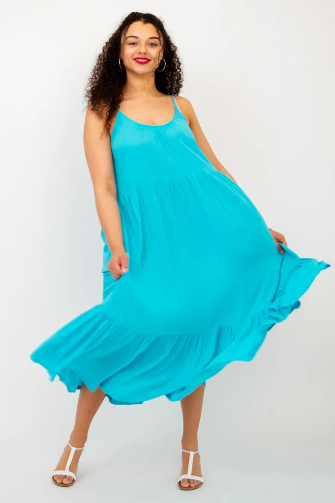 Seabreeze Silhouette Maxi Dress | Turquoise