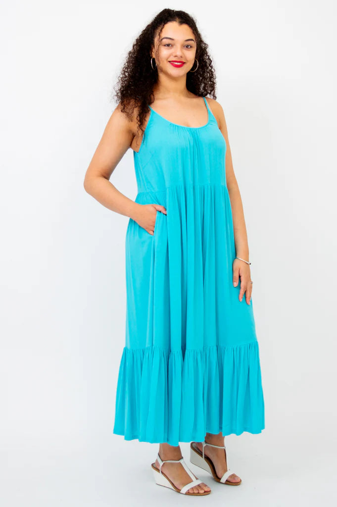 Seabreeze Silhouette Maxi Dress | Turquoise