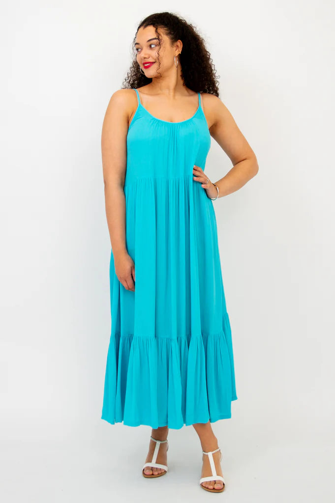 Seabreeze Silhouette Maxi Dress | Turquoise