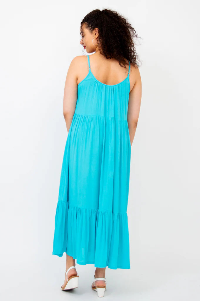 Seabreeze Silhouette Maxi Dress | Turquoise