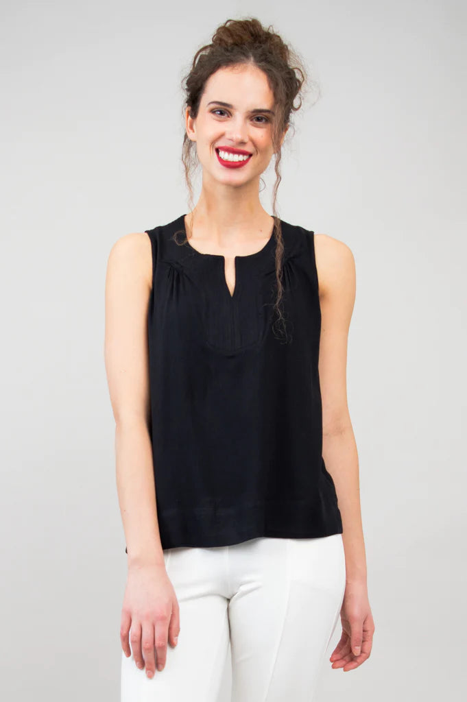 Scarlette | Linen Bamboo Tank | Black *FINAL SALE*